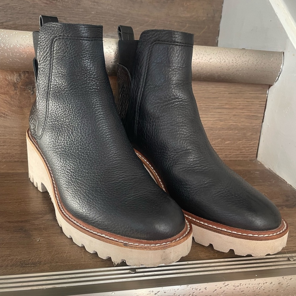 Black Leather Ankle Boots